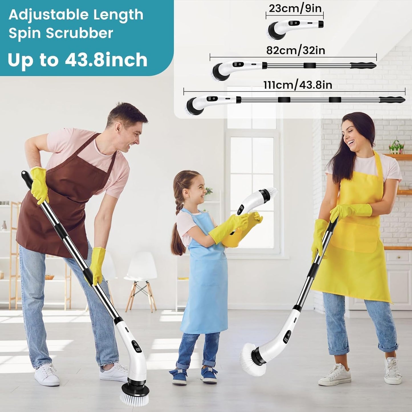 All-in-1 Electric Spin Scrubber Effortless Cleaning
