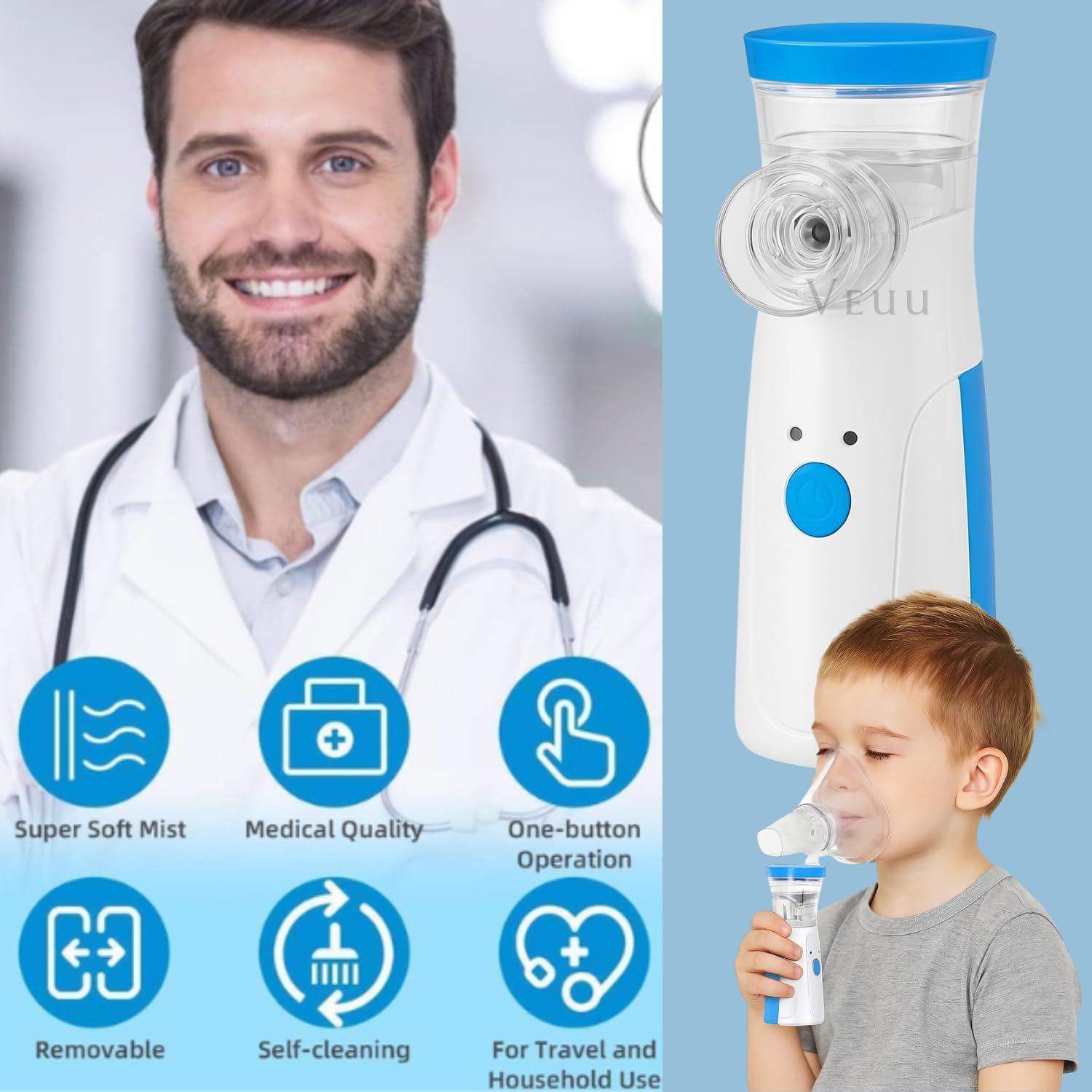 BreatheEase™ - Instant Relief, Anywhere | Silent & Portable Nebulizer