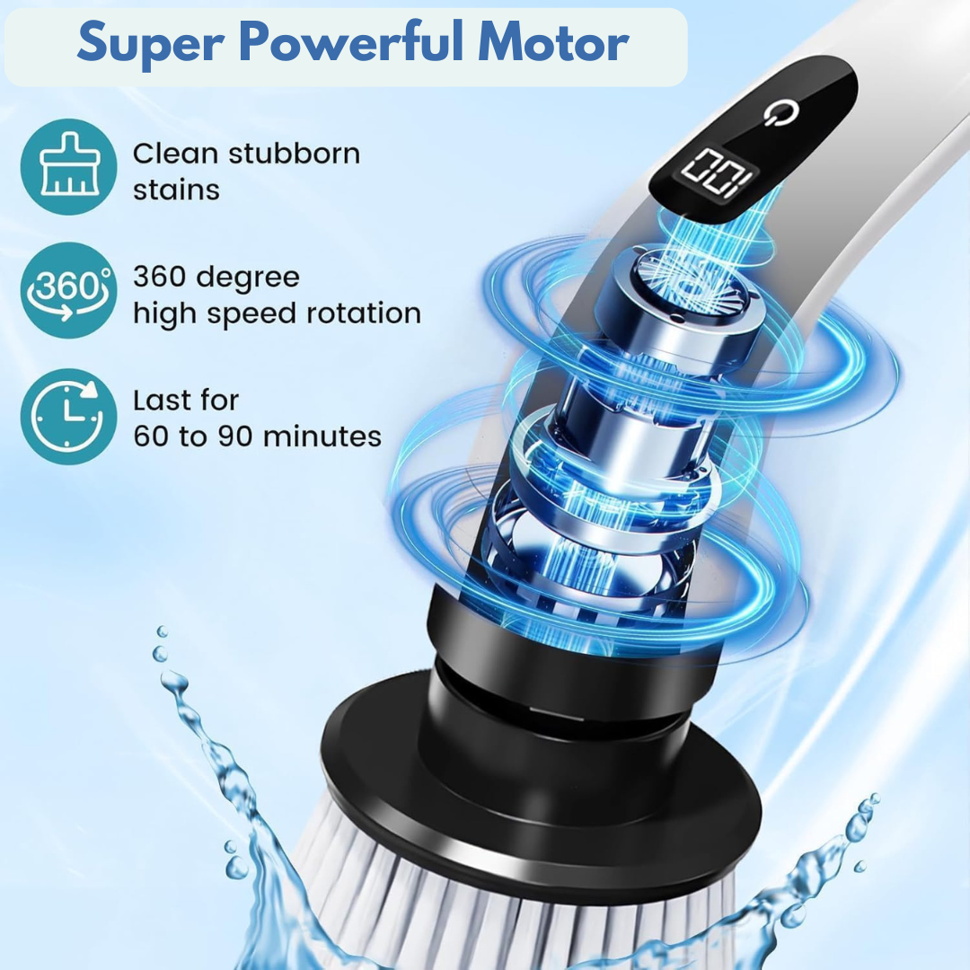 All-in-1 Electric Spin Scrubber Effortless Cleaning