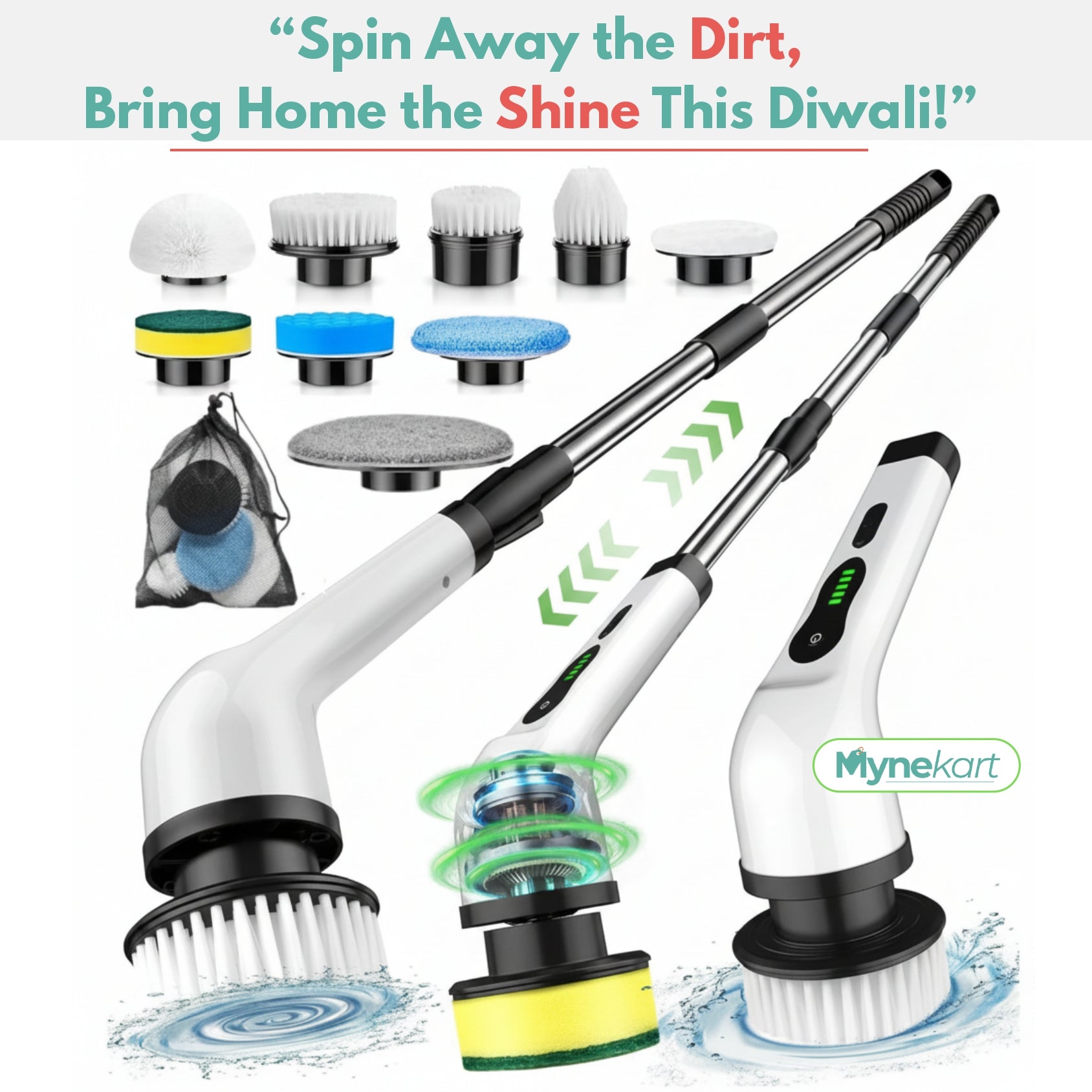 All-in-1 Electric Spin Scrubber Effortless Cleaning