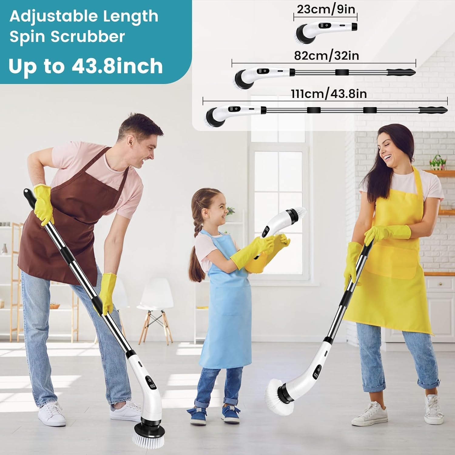 All-in-1 Electric Spin Scrubber Effortless Cleaning